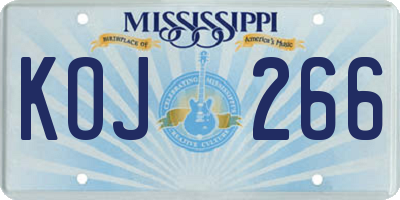 MS license plate KOJ266