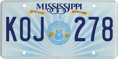 MS license plate KOJ278