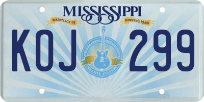 MS license plate KOJ299