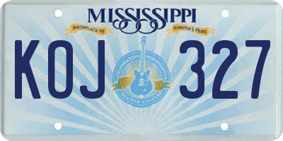 MS license plate KOJ327