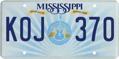MS license plate KOJ370