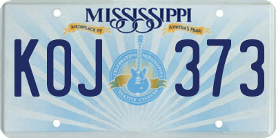 MS license plate KOJ373