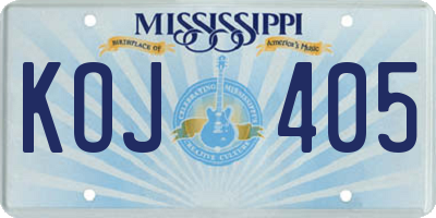 MS license plate KOJ405