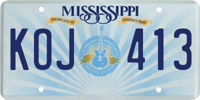 MS license plate KOJ413