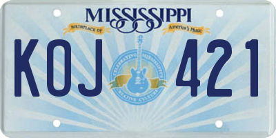 MS license plate KOJ421