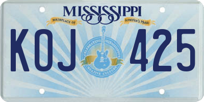MS license plate KOJ425