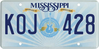 MS license plate KOJ428