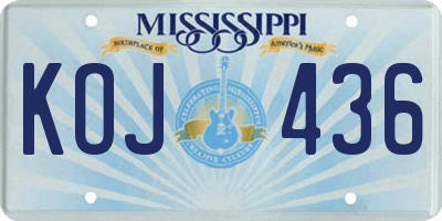 MS license plate KOJ436