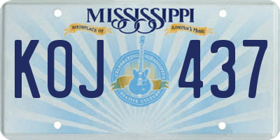 MS license plate KOJ437