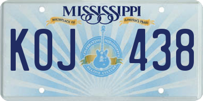 MS license plate KOJ438