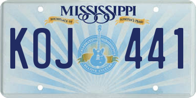MS license plate KOJ441