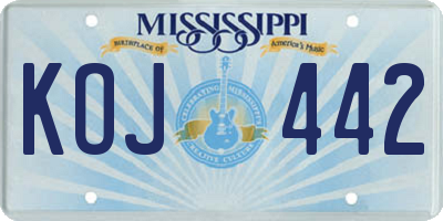 MS license plate KOJ442