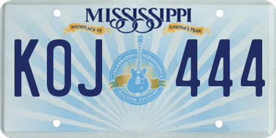 MS license plate KOJ444