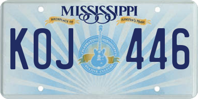 MS license plate KOJ446