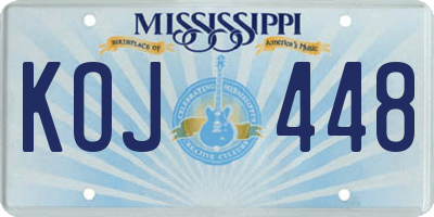 MS license plate KOJ448