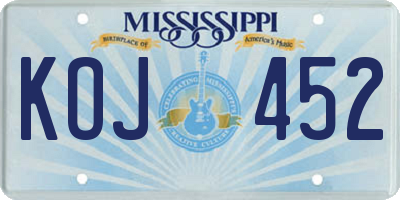 MS license plate KOJ452