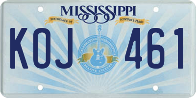 MS license plate KOJ461