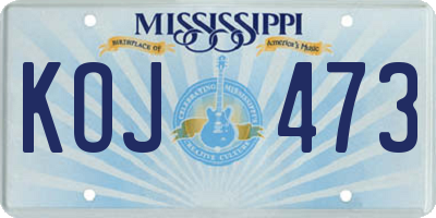 MS license plate KOJ473