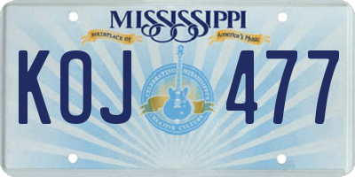 MS license plate KOJ477
