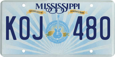 MS license plate KOJ480