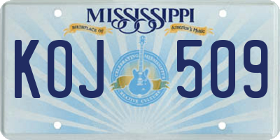 MS license plate KOJ509