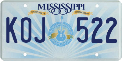 MS license plate KOJ522