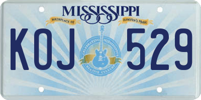 MS license plate KOJ529