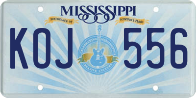 MS license plate KOJ556