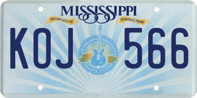 MS license plate KOJ566