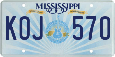 MS license plate KOJ570