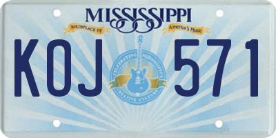 MS license plate KOJ571