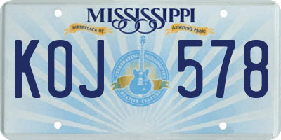 MS license plate KOJ578