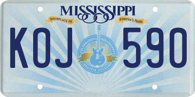 MS license plate KOJ590