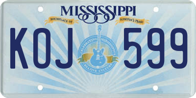 MS license plate KOJ599