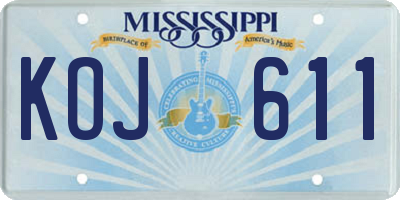 MS license plate KOJ611