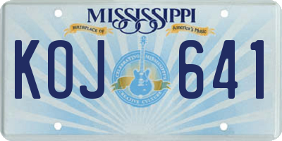 MS license plate KOJ641