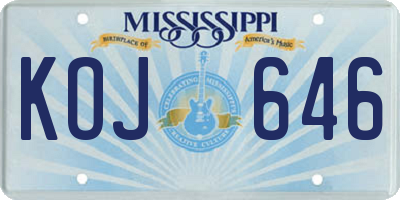MS license plate KOJ646
