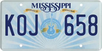 MS license plate KOJ658