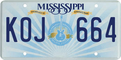 MS license plate KOJ664