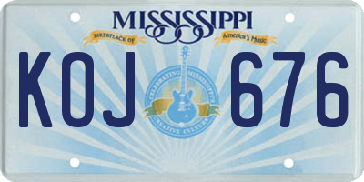 MS license plate KOJ676