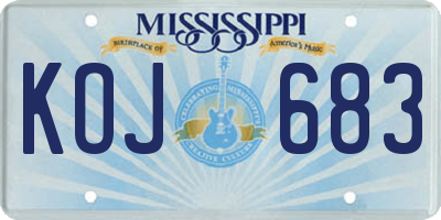 MS license plate KOJ683