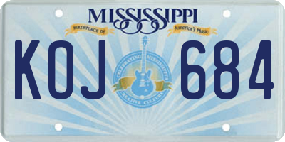 MS license plate KOJ684