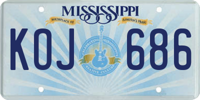 MS license plate KOJ686