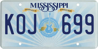 MS license plate KOJ699
