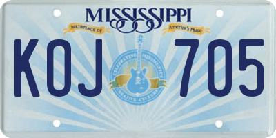MS license plate KOJ705