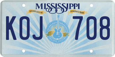 MS license plate KOJ708