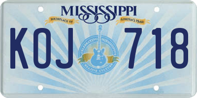 MS license plate KOJ718