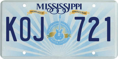 MS license plate KOJ721