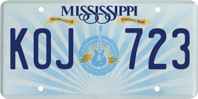 MS license plate KOJ723