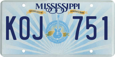 MS license plate KOJ751